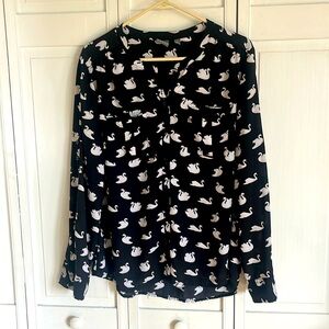 Swan button down shirt